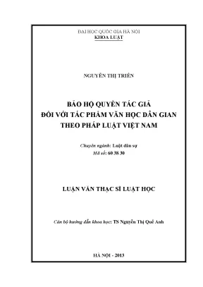 Bảo vệ quyền tác giả cho tác phẩm văn học dân gian tại
