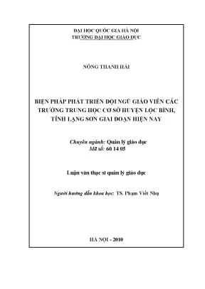 Phát Triển Đội Ngũ Giáo Viên Trung Học Cơ Sở Tại Lộc