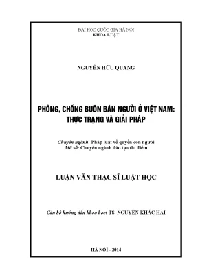 Giải pháp phòng chống buôn bán người ở Việt Nam: Thực