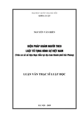 Biện Pháp Khám Người Theo Luật Tố Tụng Hình Sự Việt Nam