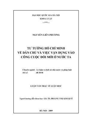Tư tưởng Hồ Chí Minh về dân chủ và ứng dụng trong công