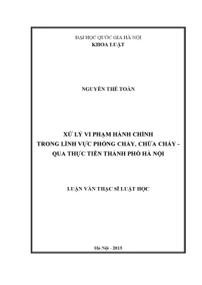 Nghiên cứu xử lý vi phạm hành chính trong phòng cháy 