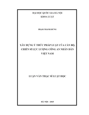 Xây Dựng Ý Thức Pháp Luật Cho Cán Bộ Chiến Sĩ Công An