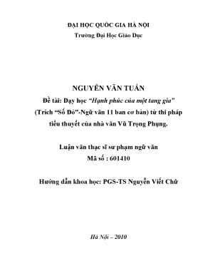 Dạy Học Hạnh Phúc Của Một Tang Gia Từ Số Đỏ Của Vũ Trọng
