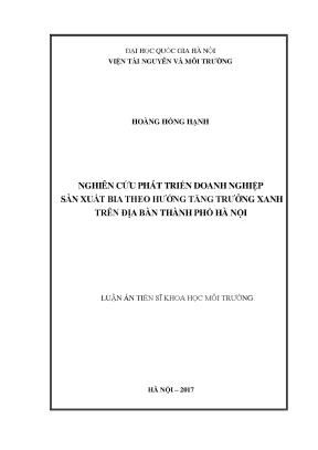 Nghiên cứu phát triển doanh nghiệp sản xuất bia theo 