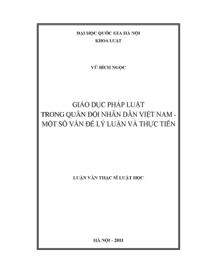 Giáo Dục Pháp Luật Trong Quân Đội Nhân Dân Việt Nam: Lý