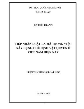 Nghiên cứu tiếp nhận luật La Mã trong chế định vật quyền