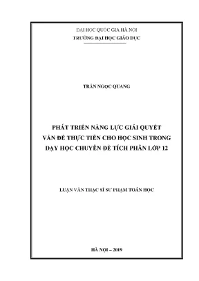 Phát Triển Năng Lực Giải Quyết Vấn Đề Thực Tiễn Trong