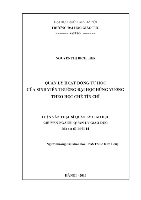 Quản Lý Hoạt Động Tự Học Của Sinh Viên Đại Học Hùng