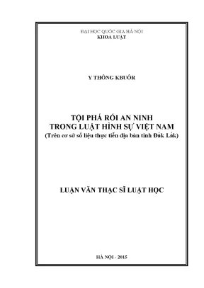 Nghiên cứu tội phá rối an ninh trong luật hình sự Việt