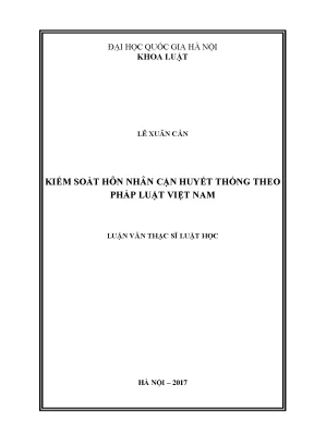 Kiểm Soát Hôn Nhân Cận Huyết Thống Theo Pháp Luật Việt Nam