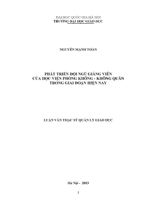 Phát Triển Đội Ngũ Giảng Viên Học Viện Phòng Không -
