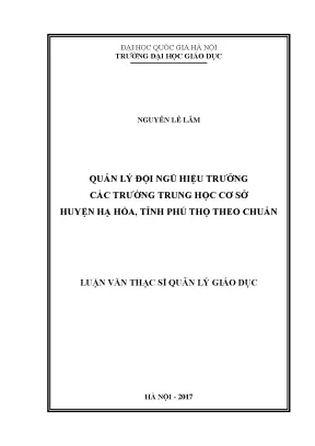 Quản lý hiệu trưởng trường trung học cơ sở huyện Hạ Hòa,
