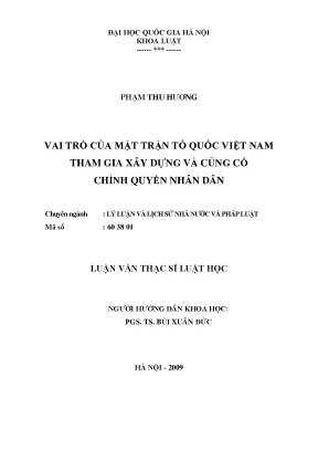 Vai trò của Mặt trận Tổ quốc Việt Nam trong xây dựng 