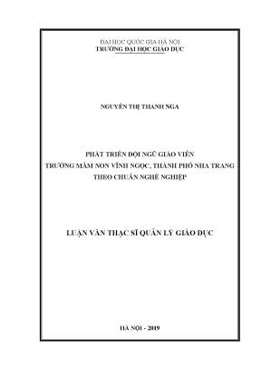 Phát Triển Đội Ngũ Giáo Viên Mầm Non Vĩnh Ngọc Theo