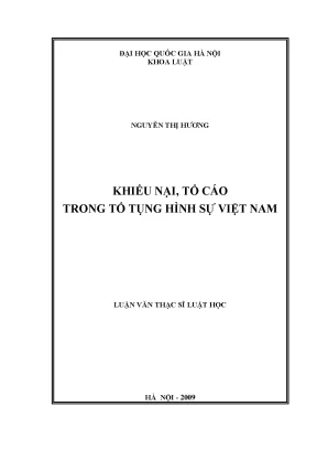 Nghiên cứu về khiếu nại và tố cáo trong tố tụng hình sự