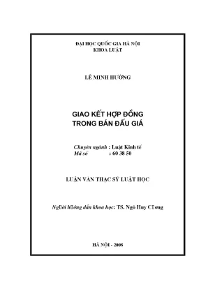 Nghiên cứu về giao kết hợp đồng trong bán đấu giá tại
