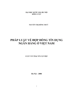 Pháp luật về hợp đồng tín dụng ngân hàng tại Việt Nam:
