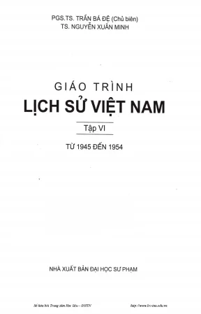 Giáo Trình Lịch Sử Việt Nam Từ 1945 Đến 1954 - Phần 1