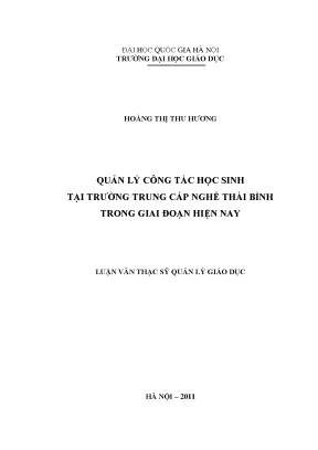 Quản Lý Công Tác Học Sinh Tại Trường Trung Cấp Nghề Thái