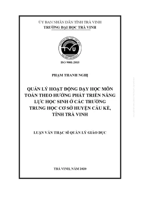 Quản lý dạy học môn Toán phát triển năng lực học sinh