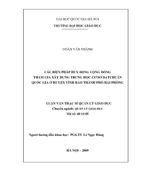 Các Biện Pháp Huy Động Cộng Đồng Xây Dựng Trường Trung
