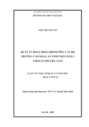 Quản lý bồi dưỡng cán bộ tại Trường Cao đẳng An ninh