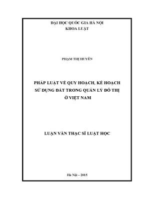 Quy hoạch và kế hoạch sử dụng đất trong quản lý đô thị