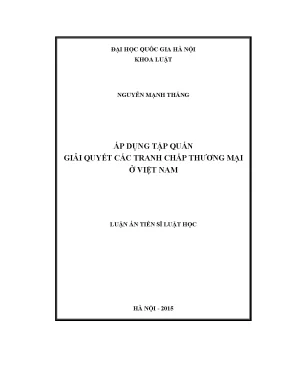 Giải Quyết Tranh Chấp Thương Mại Ở Việt Nam Qua Tập Quán