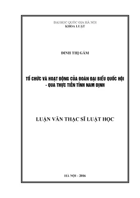 Tổ Chức và Hoạt Động của Đoàn Đại Biểu Quốc Hội Tỉnh Nam