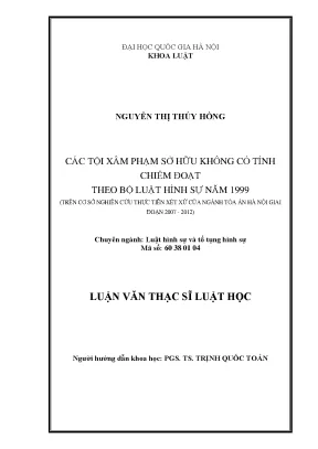 Nghiên cứu các tội xâm phạm sở hữu không chiếm đoạt theo