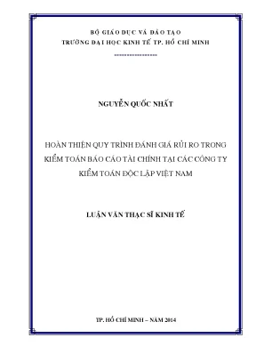 Hoàn thiện quy trình đánh giá rủi ro trong kiểm toán báo