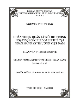 Hoàn thiện quản lý rủi ro trong kinh doanh thẻ tại ngân