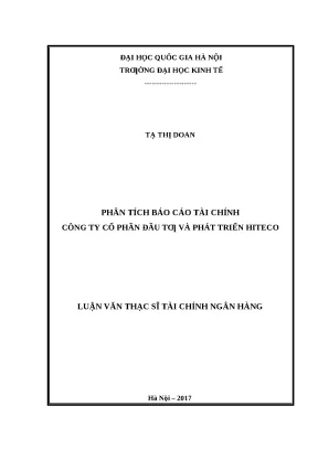 Luận văn thạc sĩ ueb phân tích báo cáo tài chính công ty cổ phần đầu tư và phát triển hiteco
