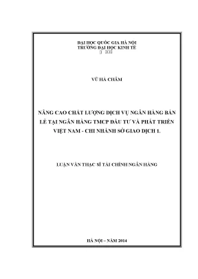 Luận văn: Nâng cao chất lượng dịch vụ ngân hàng bán lẻ BIDV