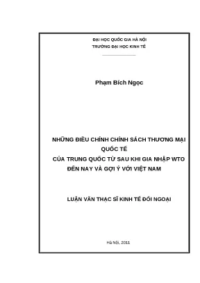 Chính sách thương mại quốc tế của Trung Quốc sau WTO và