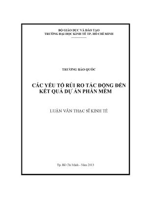Các Yếu Tố Rủi Ro Ảnh Hưởng Đến Kết Quả Dự Án Phần Mềm