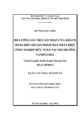 Đo Lường Giá Trị Cảm Nhận Khách Hàng Đối Với Máy Phát