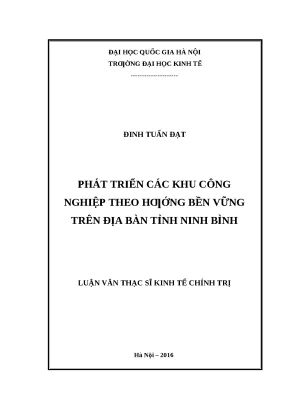 Phát triển bền vững các khu công nghiệp tại Ninh Bình