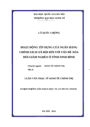 Hoạt động tín dụng của ngân hàng chính sách xã hội trong