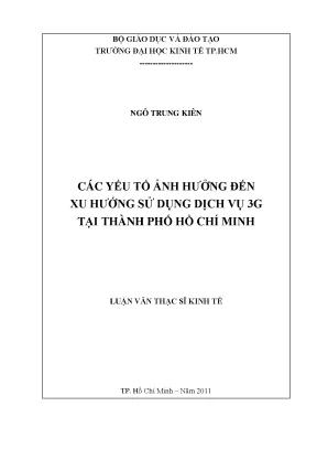 Các yếu tố ảnh hưởng đến xu hướng sử dụng dịch vụ 3G tại
