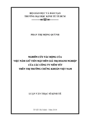 Tác động của việc nắm giữ tiền mặt đến giá trị doanh