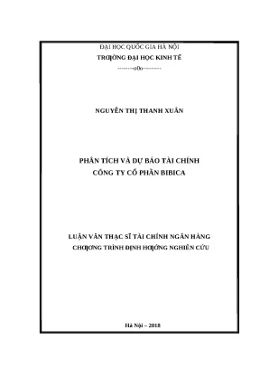 Phân Tích và Dự Báo Tài Chính Công Ty Cổ Phần Bibica