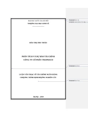 Luận văn phân tích tài chính công ty Traphaco (2019)