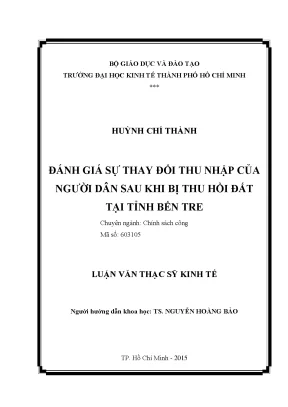 Đánh Giá Tác Động Của Việc Thu Hồi Đất Đến Thu Nhập
