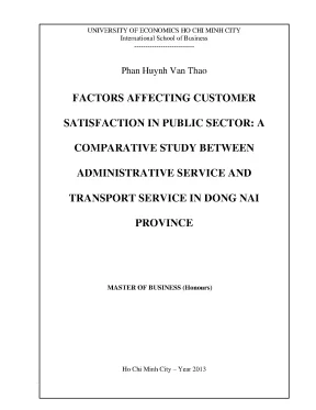 Nghiên cứu các yếu tố ảnh hưởng đến sự hài lòng của 