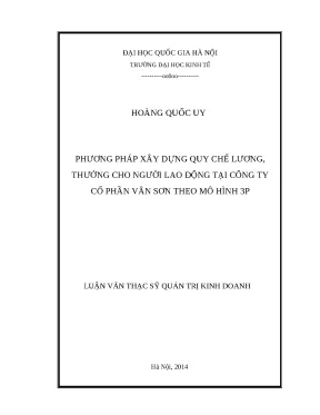 Phương pháp xây dựng quy chế lương thưởng theo mô hình 3P
