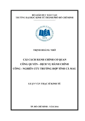 Cải Cách Hành Chính Tại Cà Mau: Nghiên Cứu Dịch Vụ Hành