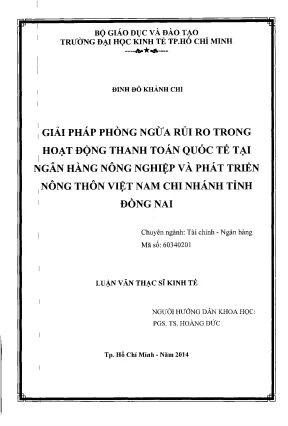Giải pháp phòng ngừa rủi ro trong thanh toán quốc tế tại