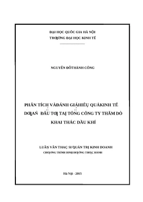 Phân Tích Hiệu Quả Kinh Tế Dự Án Đầu Tư Tại Tổng Công Ty
